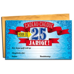 [7029815] Cadeau-cheque 25 Jarige