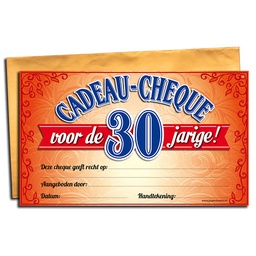 [7029816] Cadeau-cheque 30 Jarige