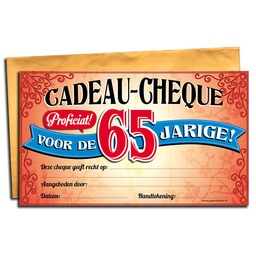 [7029822] Cadeau-cheque 65 Jarige