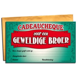 [7029805] Cadeau-cheque Geweldige Broer
