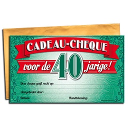 [7029817] Cadeau-cheque 40 Jarige