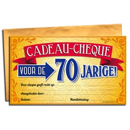[7029823] Cadeau-cheque 70 Jarige