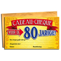 [7029825] Cadeau-cheque 80 Jarige