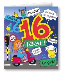 [7028517] Kaart Cartoon 16 jaar