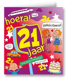 [7028519] Kaart Cartoon 21 jaar