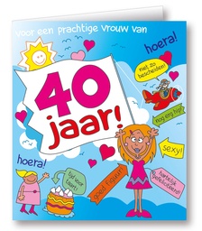 [7028523] Kaart Cartoon vrouw 40 jaar