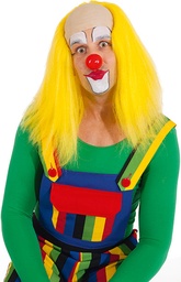 [32221] Clownspruik langhaar geel met kale kop